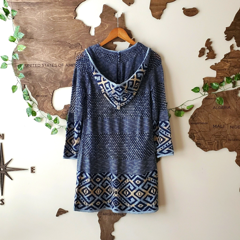 NWOT🔥Boho Hooded Knit Cardigan💙 - Picture 4 of 7